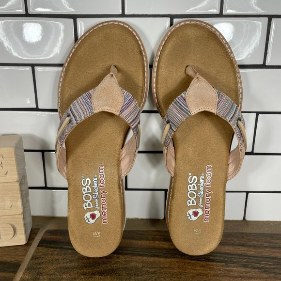 Skechers BOBS Desert Kiss Bohemian Women's Size 6 Shoes Multicolor Thong Sandals - Picture 6 of 12